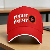 Summer US Rap Team Public Enemy  Baseball Cap  Outdoor Sports Street Style Hip Hop Hats Unisex Custom Logo Sun Snapback Cap One Size red