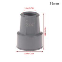 16/19 mm neslystantys guminiai ramentų antgaliai, patvarūs guminiai neslystantys, tvirti lazdelių pakaitalai 19mm pilka spalva
