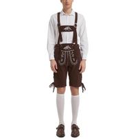 Bavariškos odinės kelnės Oktoberfest kostiumas vyrams Alaus šventės apranga Kostiumas vyras M ruda