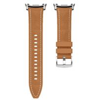 Hybrid Leather & Silicone Watch Band for Samsung Galaxy Watch 9 8 Special Soft Skin-Friendly Brown Replacement Strap Waterproof Samsung Watch 9 8 šviesiai ruda spalva