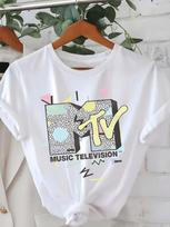 Retro Geometric MTV Music Television T-shirt S