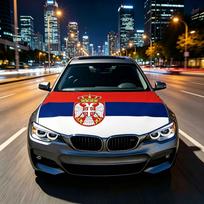 3,8x5,3 pėdų Nacionalinė Serbijos Vėliava Vėliavėlė Automobilio Variklio Dangčio Dangalas Elastingi Audiniai Variklio Dangtis Dekoravimui 115x160cm-3.8x5.3ft white