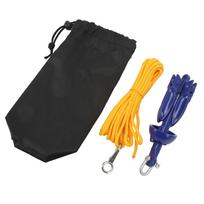 Marine Anchor Blue Aluminium Foldable Boat Kayak Anchor with Yellow Rope for Fishermen black