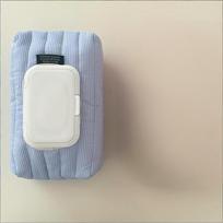 Striped Quilted Wet Wipe Pouch Portable Pull Out Tissue Bag Multipurpose Wet Tissue Case Living Room Organizer mėlyna