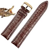 Crocodile leather Strap for Longines Omega Longines Tissot Seagull Strap Men Women Butterfly Buckle Unisex Watch Chain16/18/20mm 12mm gray