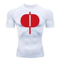 Graphic Short Sleeve Compression Shirts for Men Gym Workout Running Tshirts Sporty Quick Dry Tees Tops Baselayers Rash Guard S red