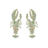 Exaggerated Ocean Breeze Multi-layered Lobster Summer Beach Style Fashionable Earrings for Ladies with Brushed Finish. 1 pair mėlyna