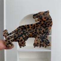 Naujas žiaurus gepardo plaukų segtukas Šaunus tigro, liūto, gepardo, leopardo galvos krabo gyvūno plaukų segtukai moteriai, merginoms Žiemos plaukų aksesuaras juoda