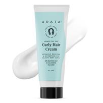 Arata Curl Cream For Curly, Frizzy & Dry Hair | Moisturises & Hydrates Curls | Reduces Frizz| Derma Tested | Soy Protein & Shea Butter | 50g white
