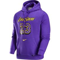 Nike x NBA James Los Angeles Lakers City Edition Collection, Fleece Lined Pullover Hooded Long Sleeved Sweatshirt Men's FZ0553-504 L purple