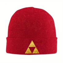 Gold Triforce Symbol-Zelda Warm Knitted Cap Fashion Bonnet Hat Autumn Winter Outdoor Beanies Hats for Unisex Adult black