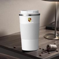 500 ml nerūdijančio plieno termosinis puodelis Nešiojama kavos termosinė talpa Vandens puodelis Porsche Panamera Cayenne Taycan 911 718 Macan Carrera-GT balta