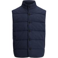 Polo Ralph Lauren Herringbone Briaunota Mygtukais Siuvinėta Liemenė Vyriškos liemenės Tamsiai Pilka Heather 710P03971-001 L blue