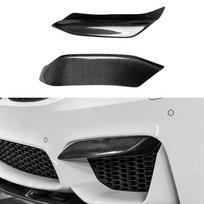 BMW M3/M4 F80/F82 Priekinio buferio rūko žibinto kampo apdailos skirstytuvas Carbon Texture white