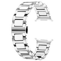 Metal+Ceramic Strap for Samsung Galaxy Watch 8-7 Ultra 47mm Bracelet Replaceable Wristband for Samsung Galaxy Watch Ultra Strap Galaxy Watch Ultra sidabro baltos spalvos