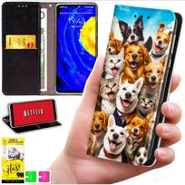 Etui Typu Portfel Do Motorola Edge 50 Fusion - Pokrowiec Bluemoon Nadruk + Szkło 9H
