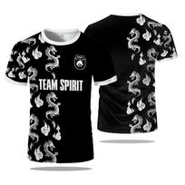 New Team Spirit Jerseys Fashion T-Shirt Game Esports Player Uniforms Competition T Shirt Breathable Mesh Fabric Fans Boy Tee S