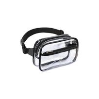 Transparent Fanny Pack for Men Women, Clear Large Capacity Waist Bag for Stadium Sports Travel, Adjustable Belt for Running Hiking One Size black