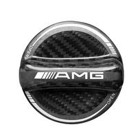 Carbon Fiber Fuel Tank Cap AMG Emblem Fuel Tank Decorative Sticker For Mercedes Benz AMG W177 W176 X166 X167 C257 C218 X253 C118 IZ9 gray