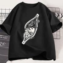 Funny Anime Jojo Bizarre Adventure Bruno Bucciarati Zip Up Graphic T Shirt Men Women Summer Casual Cotton Short Sleeves T-shirts L black