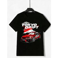 Men's The Fast and The Furious Tokyo Drift T-Shirt - Retro Car Graphic Tee with Iconic Drift, Short Sleeve Round Neck Casual Streetwear Suitable for S juoda