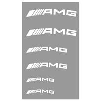 6 vnt. Aukštos temperatūros stabdžių suportų lipdukas Mercedes Benz AMG W204 W205 W212 W213 W176 W463 Juodas Baltas Ratų Stebulės Decal Aksesuarai kbvg50 balta