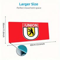 FC Union Berlin Mouse Pad, Large Gaming Desk Mat, Non-slip XXL Mousepad for Laptop & Tablet, Mini PC Playmat with Stitched Edges 30cmx60cm(11.8x23.6inch) black