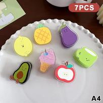 7-11 Pcs Cute Fruit Vegetable Snack Bag Sealer Clips Multi Purpose Clips For Food Packages Receipts Notes Files Book Pages Photo A4 yellow