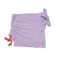 NAKED SURF CLUB Terry Shirred Mini Wrap Skirt (Purple) Purple/F gray