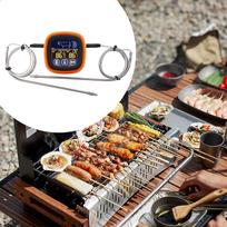 Double Channel BBQ Digital Meat Timer Thermometer with Alarm Kitchen Food for Chicken