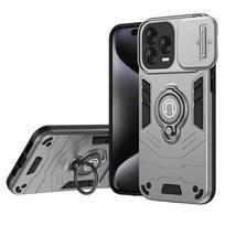 Dėklas ZTE AXON 70 Blade A75 A56 Pro, pilno korpuso tvirtas apsauginis su slankiojančiu kameros apsaugos žiedu, skirtas ZTE AXON 70 Blade A75 ZTE Blade A56 Pro pilka spalva
