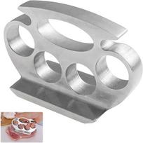 1PC Meat Tenderizer,Stainless Steel Knuckle Dusters for Strong Durable Meat Hammer,Meat Tenderiser Mallet Convenient Kitchen Tools white