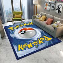 Poke Ball Pokemon Card Carpet Cartoon Living Room Bedroom Kitchen Sofa Balcony Rug Non-slip Washable Home Decor Mat 50X80CM gray