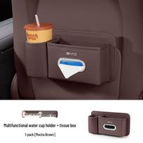 BYD/EV Car Seat Back Multi-Functional Tissue and Cup Holder Storage Box black