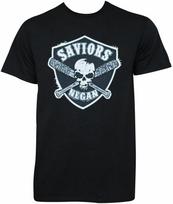 The Walking Dead Saviors Negan Faux Patch Adult 100% Cotton T-shirt Mens Tees Top L black