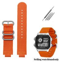 Modifikuotas nailoninis laikrodžio dirželis, skirtas Casio AE1200WH/1300/1000/1500 AE-1200 A158W A159, vandeniui atsparus, skirtas lauko sportui, 24*18mm 24mm-18mm