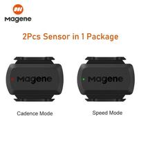 Magene S3+ Speed Cadence Sensor ANT Bluetooth Computer Speedmeter Dual Sensor Bike Accessories Compatible with WahooOnelap Zwift 2Pcs S3 Sensor black
