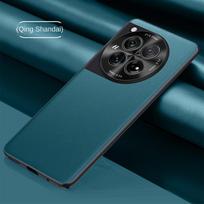 For OnePlus 12 Case Luxury Vegan leather Grain Matte protective Back Cover Case For One Plus 12 oneplus12 Full Cover Phone shell For OnePlus 12 mėlyna