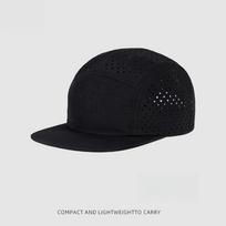 Quick-Dry 5 Panel Running Cap Laser Cut Perforated Breathable Sport Hat Ultra-Lightweight Soft Top Baseball Cap For Men Women Adjustable black