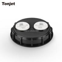 Tonjet Heavy Duty IBC Tote Cap 150mm ID With Dual 2 Inch BSP Female Replacement Lid for Water Tank Storage Containers 150MM&Polyethylene