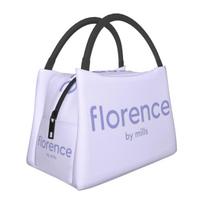 Florence By Mills Millie Bobby Brown Insulated Lunch Bag for Women Storage Food Boxes Container Cooler Thermal Lunch Box Tote One Size white