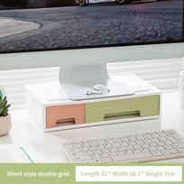 Computer Monitor Stand Bracket With Drawer Pc Screen Laptop Working Holder Rack Desktop Storage Organizer For Office Studio beige