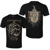 TESTAMENT - CREST SHIELD Pattern Printed T-shirt Retro Rapids Metal Band T-shirt Suitable for B L gray