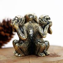 Warmhouse Gift Crafts Feng Shui Solid Monkey Figurines Wise Monkey Statue Home Decor Car Ornaments gray