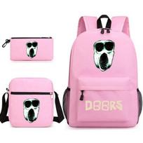 Doors Roblox Three-Piece Set, School Bag, Printed Backpack, Large-Capacity Shoulder Pencil Case Three-Piece Set three-piece set
