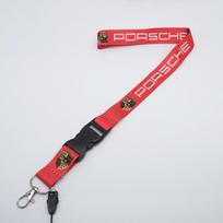Automobilio dirželis Raktų pakabukas Logotipas Darbo kortelė Kaklo dirželis Raktų pakabukas Porsche 918 911 718 Taycan Panamera Cayenne Boxster Cayman cgsy30 raudona
