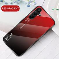 Gradient Tempered Glass Case for Samsung A06 A16 A55 A35 A25 A15 Galaxy A05 A14 A54 A34 A04 A24 A13 A23 A33 A53 A73 Glossy Cover For Galaxy A06 raudona