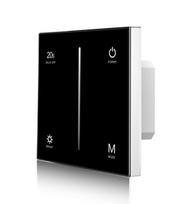 Lietimui jautrus šviesos intensyvumo reguliatorius S1-T, juodas, valdymas TRIAC + RF 2.4GHz, 1 kanalo išėjimas.