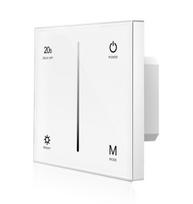 Lietimui jautrus šviesos intensyvumo reguliatorius S1-T, baltas, valdymas TRIAC + RF 2.4GHz, 1 kanalo išėjimas.