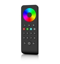 RGBW LED juostų valdymo sistemos nuotolinis pultas RS4, 4 zonos, juodas, su magnetiniu laikikliu